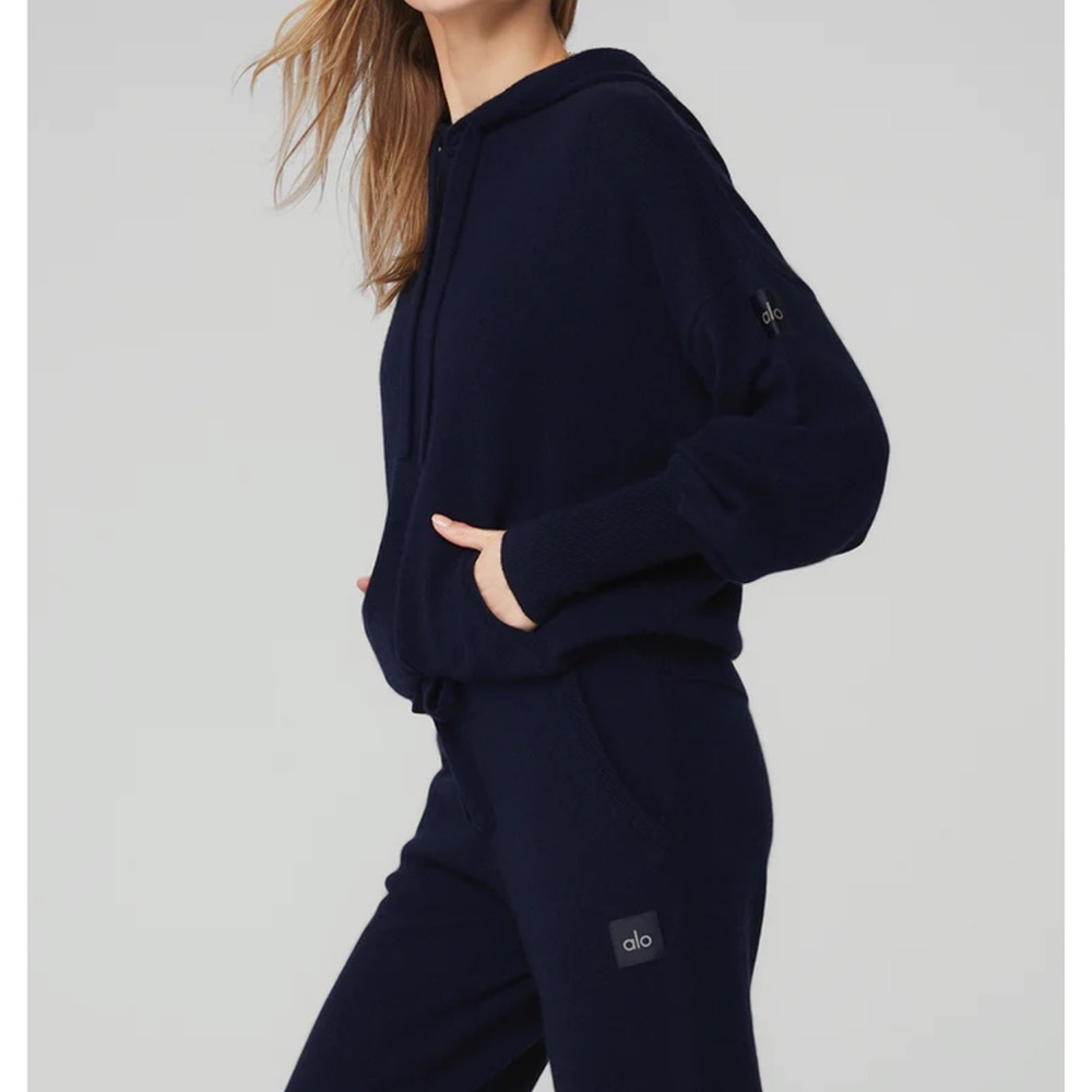 Alo Cashmere Jet set Hoodie and pant set